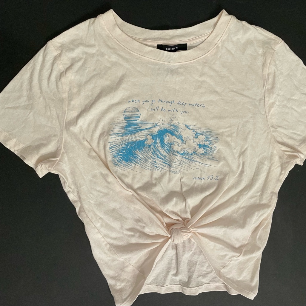 Forever 21 Cream Cropped T-Shirt